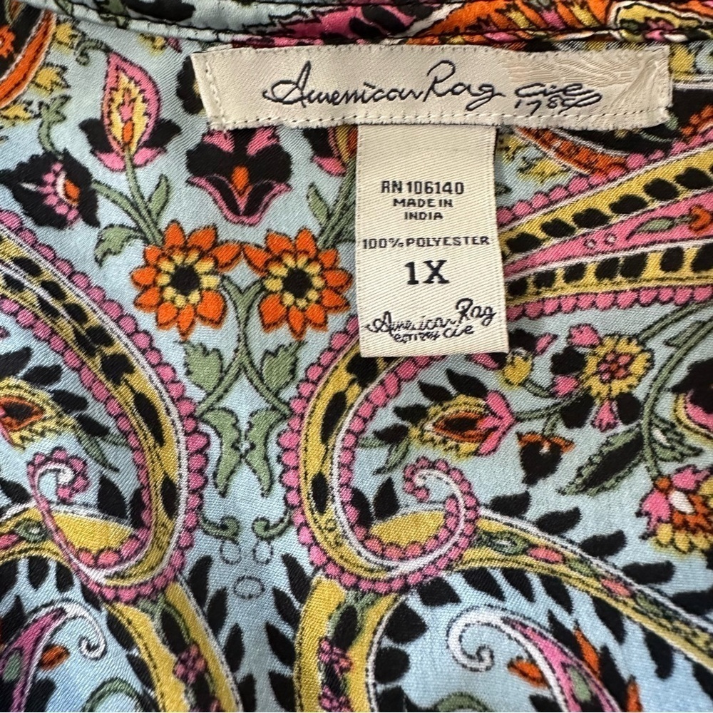 American Rag Multicolor Paisley Top - Picture 3 of 3